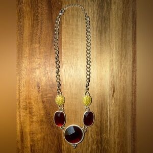 Elegant Gold and Red Necklace